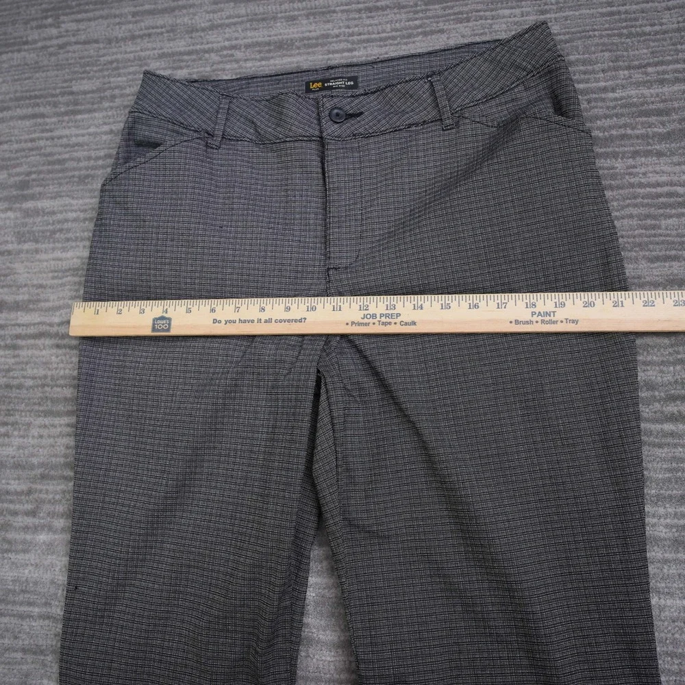 Lee Plus Relaxed Fit Straight Leg Mid Rise Pants‎ Black White Textured 18W